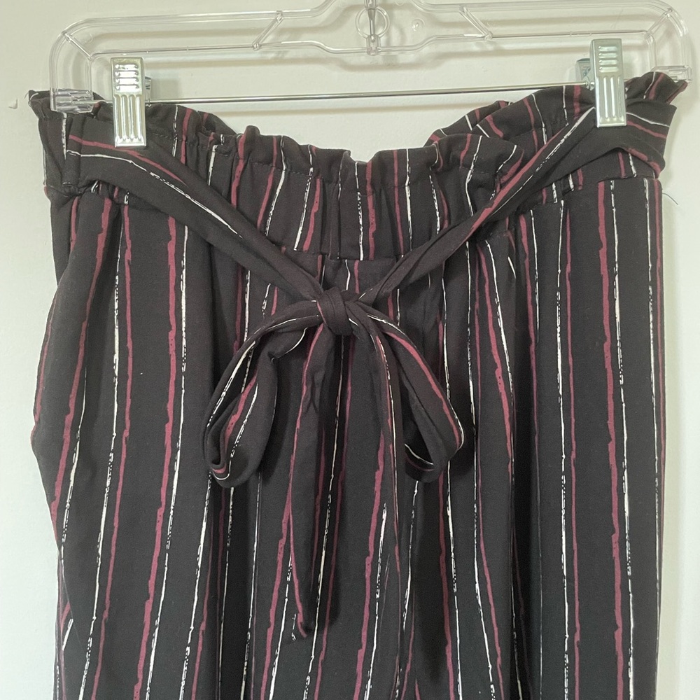 Soft Paperbag Waist Striped Work Pant